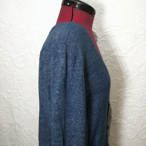 H&M Medium Blue Marled Button Up Cardigan Sweater - Picture 5 of 11